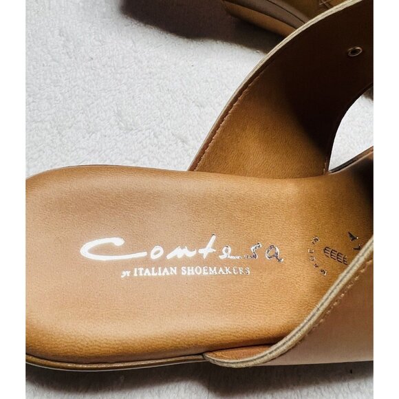 SZ 8 Womens Contesa Sandals Made In Italy Slides Luggage/Red - Picture 5 of 6